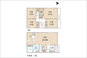 4LDK※図面と現況に相違ある場合には現況優先とします。