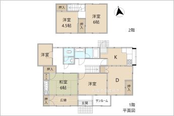 5DK※図面と現況に相違ある場合には現況優先とします。