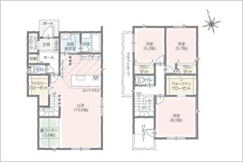 3LDK＋タタミコーナー3帖※図面と現況に相違ある場合には現況優先とします。