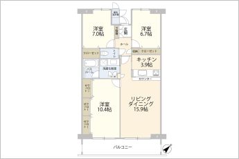 3LDK※図面と現況に相違ある場合には現況優先とします。