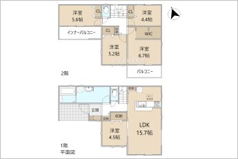 5LDK※図面と現況に相違ある場合には現況優先とします。