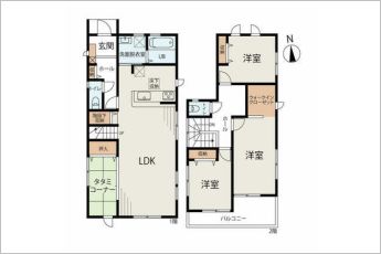 3LDK＋タタミコーナー4帖※図面と現況に相違ある場合には現況優先とします。