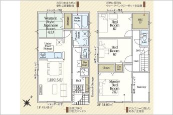 4LDK※図面と現況に相違ある場合には現況優先とします。