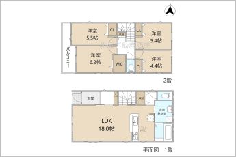 4LDK※図面と現況に相違ある場合には現況優先とします。
