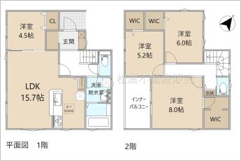 4LDK※図面と現況に相違ある場合には現況優先とします。
