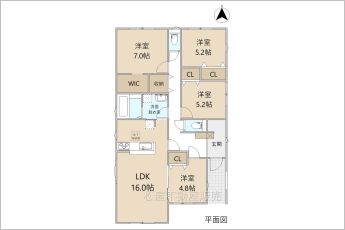 4LDK※図面と現況に相違ある場合には現況優先とします。