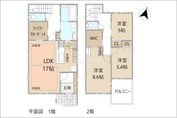 3LDK※図面と現況に相違ある場合には現況優先とします。