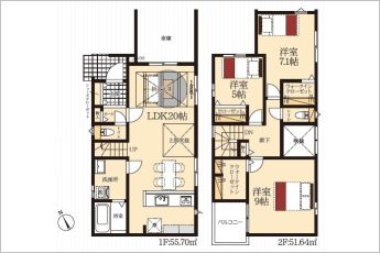 3LDK※図面と現況に相違ある場合には現況優先とします。