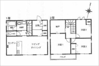 3SLDK※図面と現況に相違ある場合には現況優先とします。
