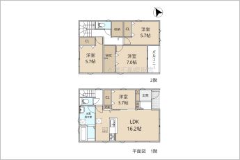 4LDK※図面と現況に相違ある場合には現況優先とします。