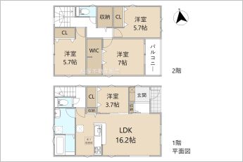 4LDK※図面と現況に相違ある場合には現況優先とします。