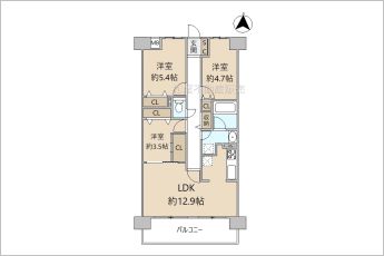3LDK※図面と現況に相違がある場合は現況優先とします