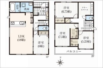 4LDK＋フリースペース※図面と現況に相違ある場合には現況優先とします。
