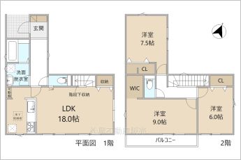 3LDK※図面と現況に相違ある場合には現況優先とします。