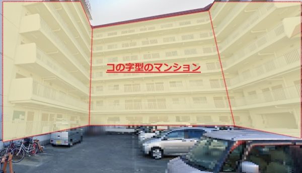 コの字型のマンション