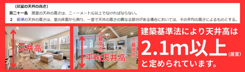 居室の天井の高さ