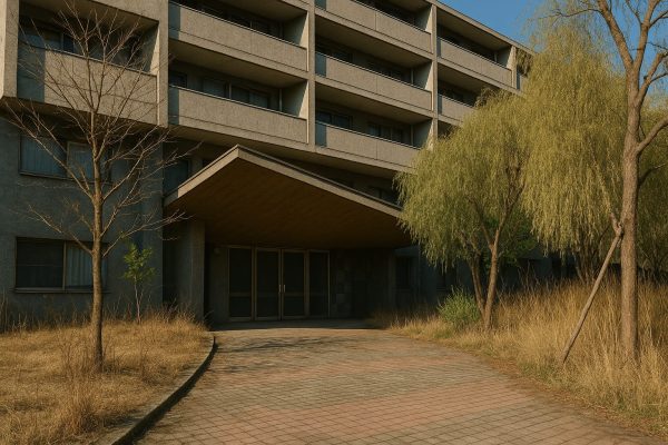植栽は枯れ木もあり、枝の剪定も行わず、雑草も伸び放題