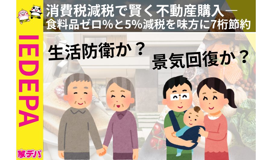 消費税減税で賢く不動産購入―食料品ゼロ%と5%減税を味方に7桁節約