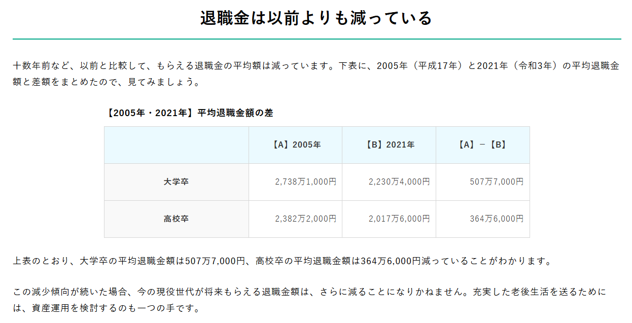 退職金の相場はどれくらい？大企業・中小企業、業種、勤続年数による違い