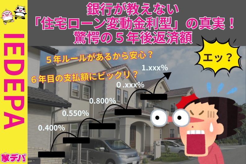 銀行が教えない「住宅ローン変動金利型」の真実!驚愕の5年後返済額