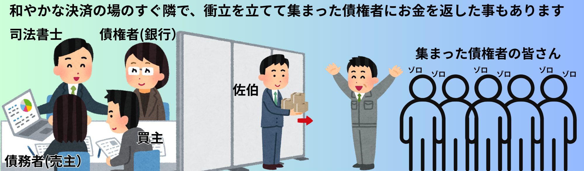 和やかな決済のすぐ隣で