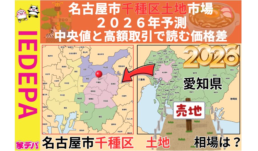 名古屋市千種区土地市場2026年予測中央値と高額取引で読む価格差