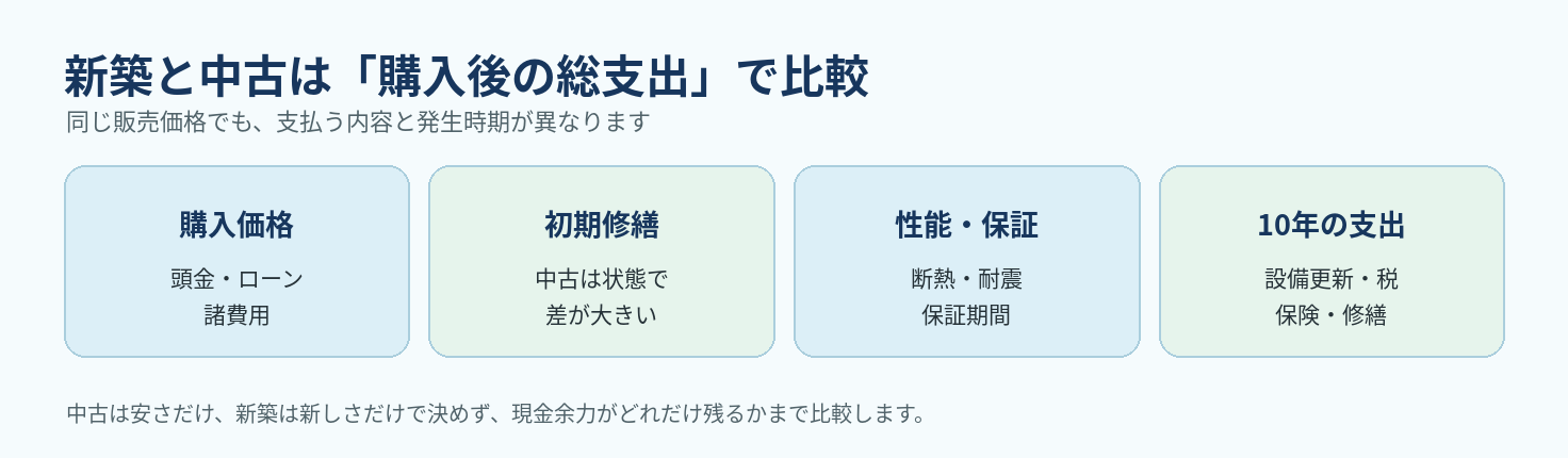 新築と中古「購入後の総支出」で比較