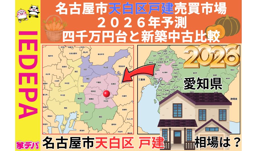 名古屋市天白区戸建売買市場2026年予測四千万円台と新築中古比較