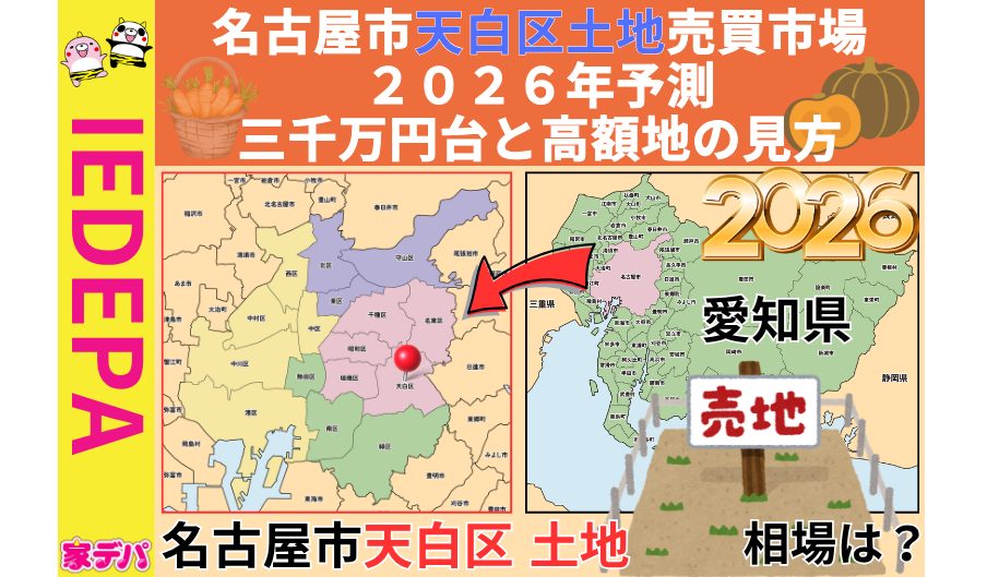 名古屋市天白区土地売買市場2026年予測三千万円台と高額地の見方