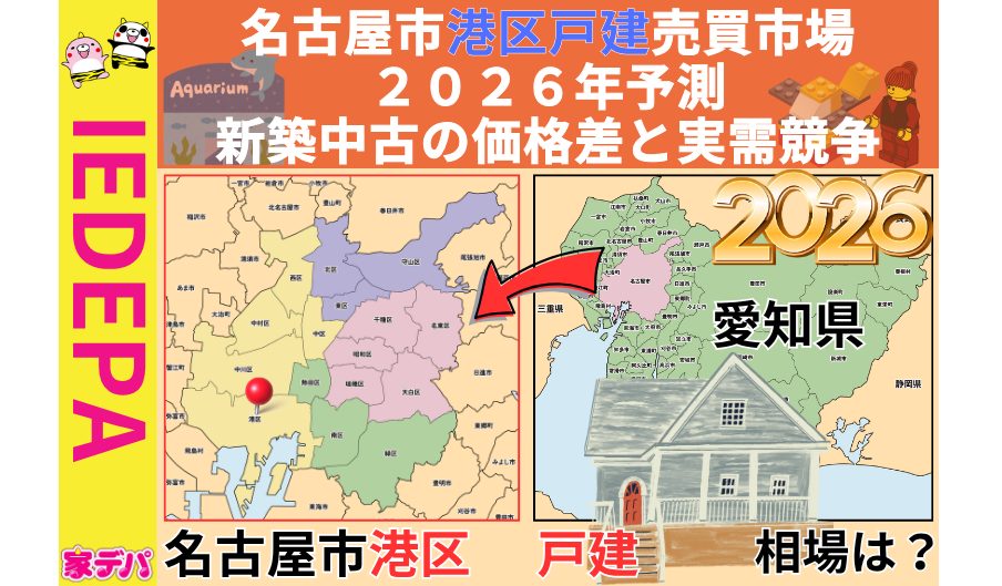名古屋市港区戸建売買市場2026年予測新築中古の価格差と実需競争