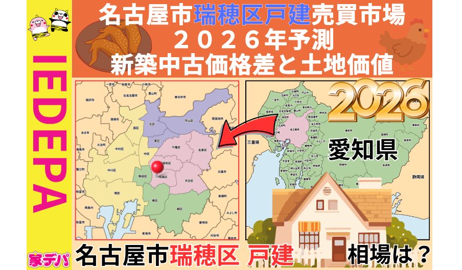 名古屋市瑞穂区戸建売買市場2026年予測新築中古価格差と土地価値