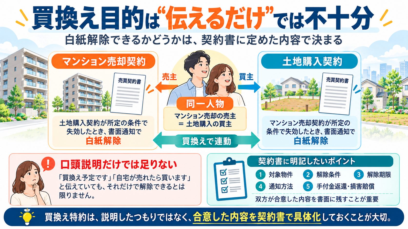 買換え目的は伝えるだけでは不十分