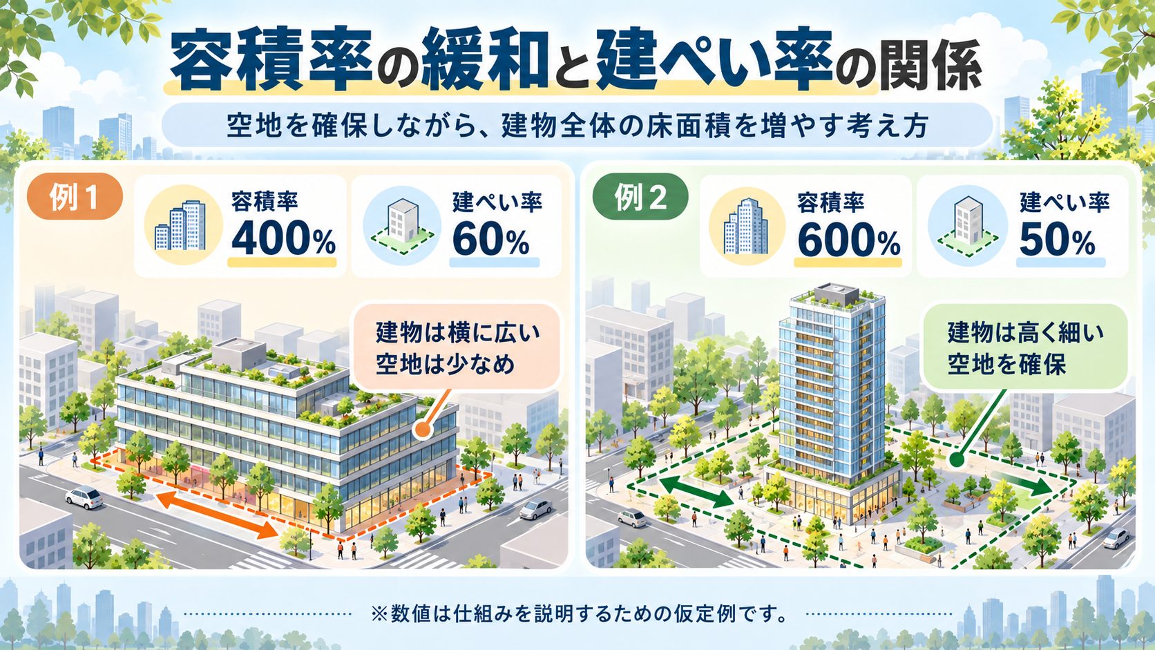 建ぺい率を抑えながら延べ床面積を増やせる理由